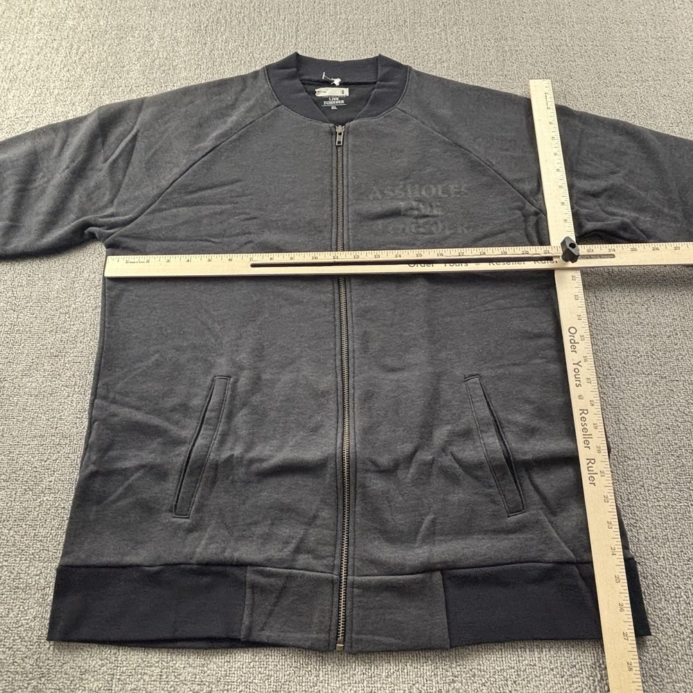 A**holes live forever Jacket Adult Size Extra Large Gray Full Zip Long Sleeve - Picture 10 of 14